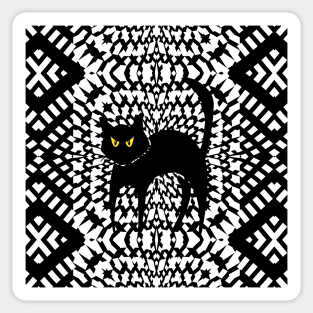 Black And White Halloween Cat Sticker